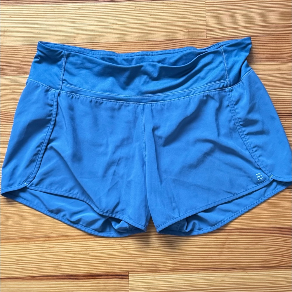 Free Fly women’s athletic shorts, size large, periwinkle blue